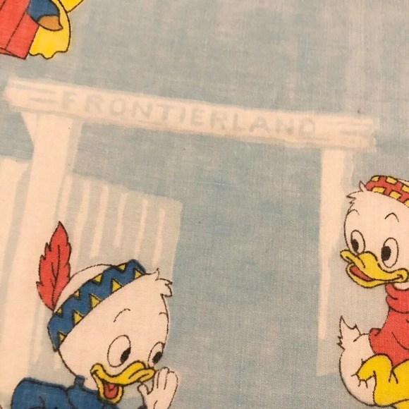 Vintage Disney Mickey Mouse Twin Flat Sheet  Frontierland Bedding Pacific 93x62 - Picture 16 of 16
